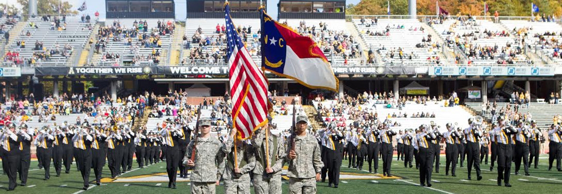 Appalachian State Color Guard at football game